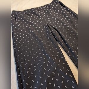 Michel Studio Black Patterned Wide Leg Pants. Size 18